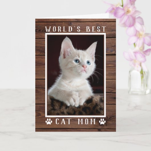 Meilleure maman de chat du monde carte d'anniversa (Orchidée)