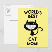 Meilleure maman de chat du monde ! Carte postale a (Devant / Derrière)