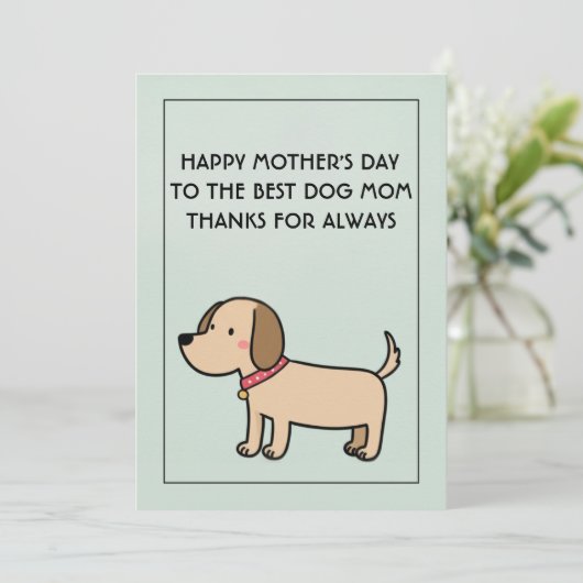 Meilleure Maman de Chien Carte d'Anniversaire Fête (Debout devant)