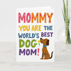 Meilleure Maman de Chien Carte d'Art Floral