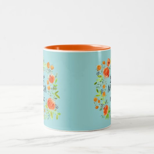 Meilleure maman depuis l'aquarelle Floral Café Mug (Centre)