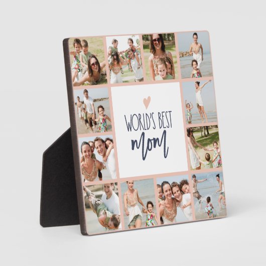 Meilleure maman du monde 12 Photo Collage Plaque (Recto)