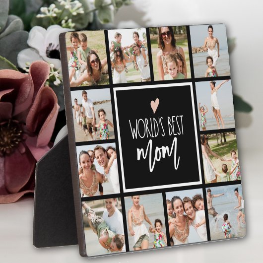 Meilleure maman du monde 12 Photo Collage Plaque