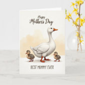 Meilleure Maman du Monde Carte Canard (Fleur jaune)