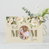 Meilleure Maman du Monde Carte de Fête Florale Pho (Debout devant)