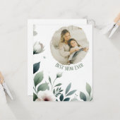 Meilleure Maman du Monde - Carte Fleurie Pastel po (Devant/Arrière en situation)