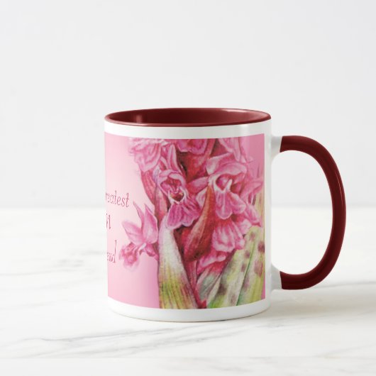 Meilleure maman et ami du monde orchidée rose mug (Droite)