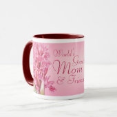 Meilleure maman et ami du monde orchidée rose mug (Devant gauche)