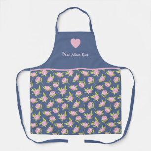 Meilleure maman et impression de fleur. Tablier to