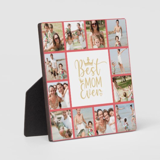 Meilleure maman Ever 12 Photo Collage Plaque (Recto)