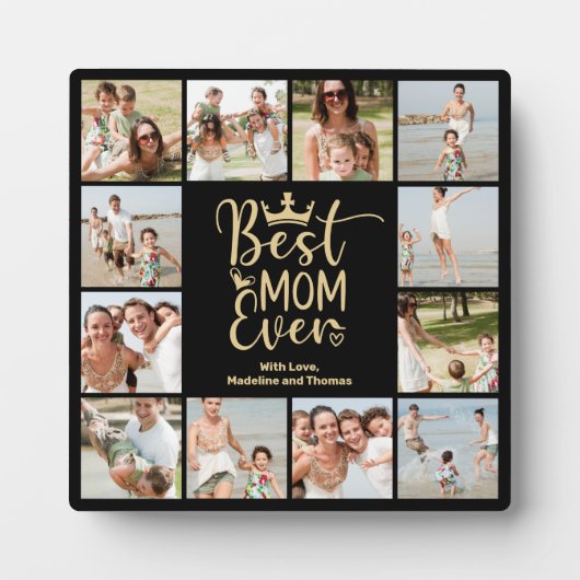 Meilleure maman Ever 12 Photo Collage Plaque (Devant)