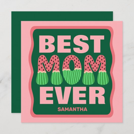 Meilleure maman Ever Watermelon Carte Fête des Mèr (Devant / Derrière)