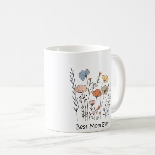 Meilleure maman fleur sauvage jamais Mug (Devant droit)