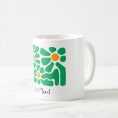 Meilleure maman Fleur verte personnalisée Mug vert (Devant droit)