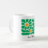 Meilleure maman Fleur verte personnalisée Mug vert (Devant gauche)