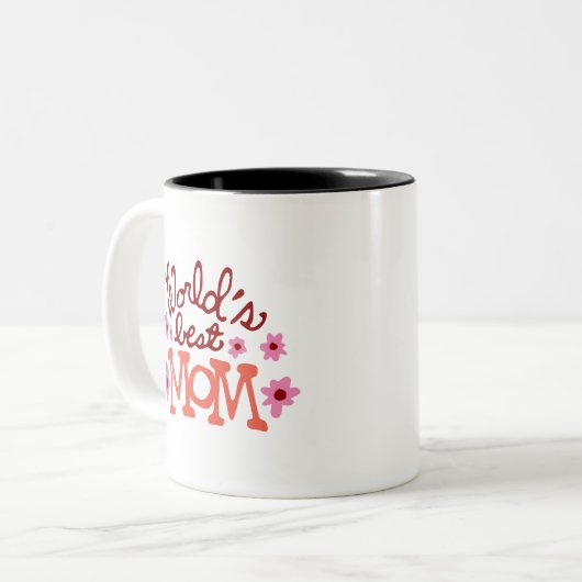 Meilleure maman Fleurs Retro Mug du monde (Devant gauche)