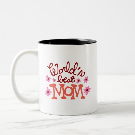 Meilleure maman Fleurs Retro Mug du monde (Gauche)