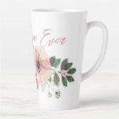 Meilleure Maman Fleurs Roses Latte Mug (Droite)