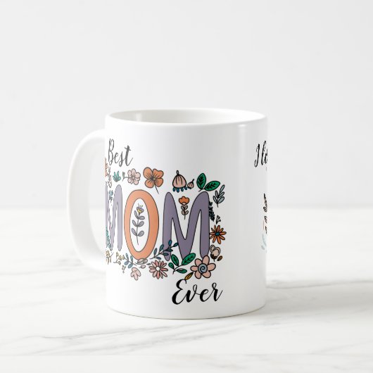 Meilleure maman Floral Mug (Devant gauche)