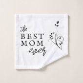 Meilleure Maman Foliage Moderne 2 Photos Personnal (Gant de toilette)
