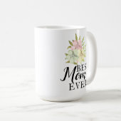 Meilleure maman jamais aquarelle Floral Café Mug (Devant droit)