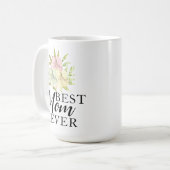 Meilleure maman jamais aquarelle Floral Café Mug (Devant gauche)
