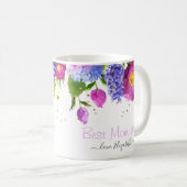Meilleure Maman Jamais Belle Florale Mug à café à (Devant droit)
