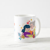 🌈 Meilleure maman jamais - Coloré Cartoon Hug Mug (Devant droit)