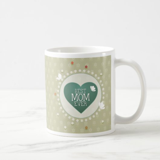 Meilleure maman jamais floral Mug (Droite)
