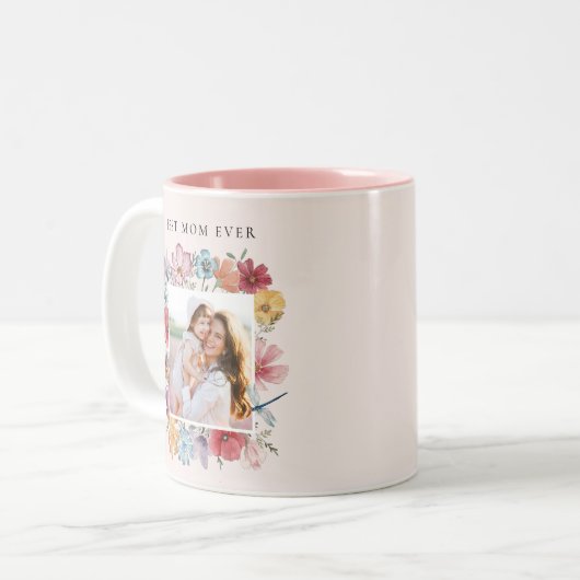 Meilleure maman jamais floral Mug (Devant gauche)