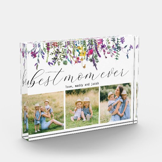 Meilleure maman jamais moderne trois blocs photo (Gauche)