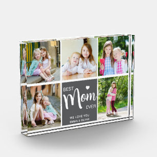 Meilleure Maman Jamais Mothers Day Grey Photo Bloc