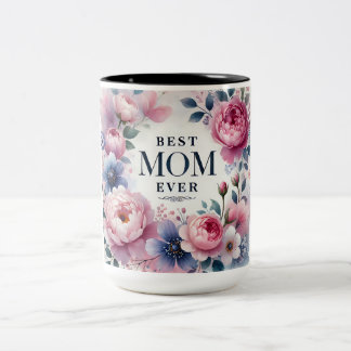 Meilleure Maman Jamais Mug Florale — Elégante Peon