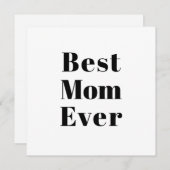 Meilleure maman Jamais noir blanc carte de typogra (Devant / Derrière)
