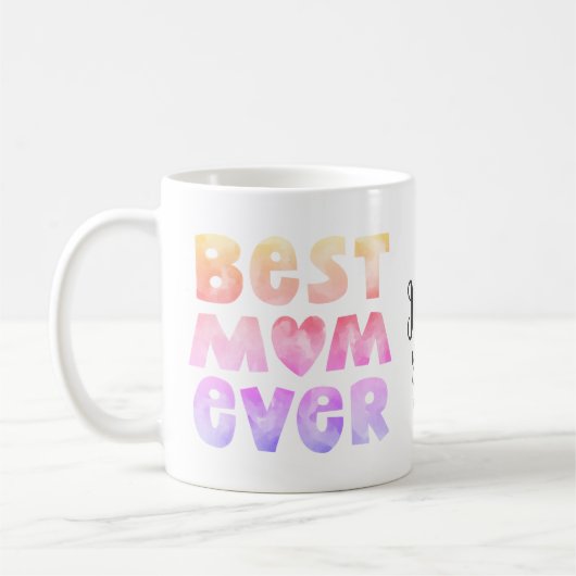 Meilleure maman jamais personnalisée Mug (Gauche)
