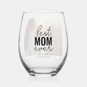 Meilleure Maman Jamais Photo Verre Vin Stemless (Recto)