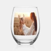 Meilleure Maman Jamais Photo Verre Vin Stemless (Verso)