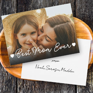 Meilleure maman Jamais Photo XOXO Coeurs Carte de 