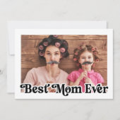 Meilleure maman Jamais Rétro Photo Floral Carte de (Devant)