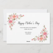 Meilleure maman Jamais Rétro Photo Floral Carte de (Dos)