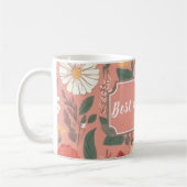 Meilleure Maman Jamais rose Floral Motif Café Mug (Gauche)