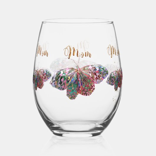 Meilleure maman jamais stemless Verre de vin (Recto)