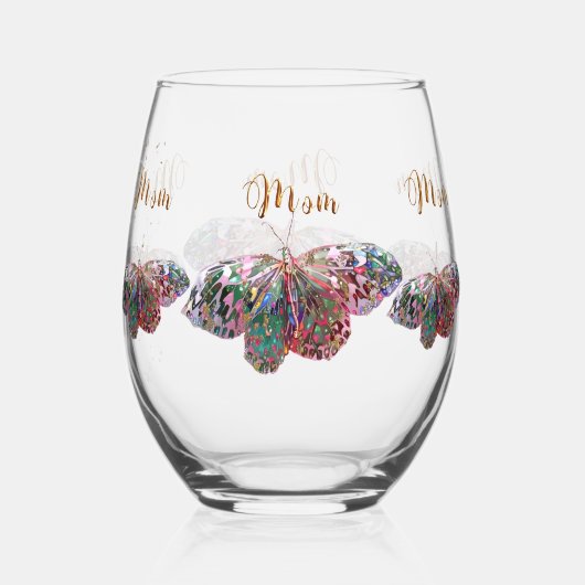 Meilleure maman jamais stemless Verre de vin (Verso)