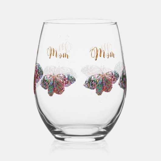 Meilleure maman jamais stemless Verre de vin (Droite)