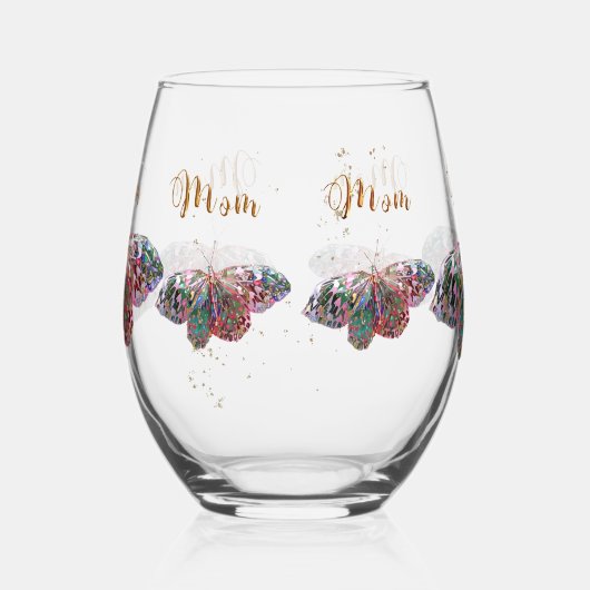 Meilleure maman jamais stemless Verre de vin (Gauche)