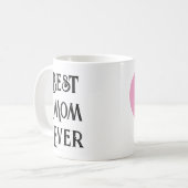 Meilleure Maman Jamais Texte Seulement Mug - Nom p (Devant gauche)
