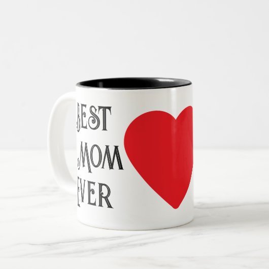 Meilleure Maman Jamais Texte Seulement Mug - Nom p (Devant gauche)