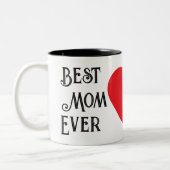 Meilleure Maman Jamais Texte Seulement Mug - Nom p (Gauche)