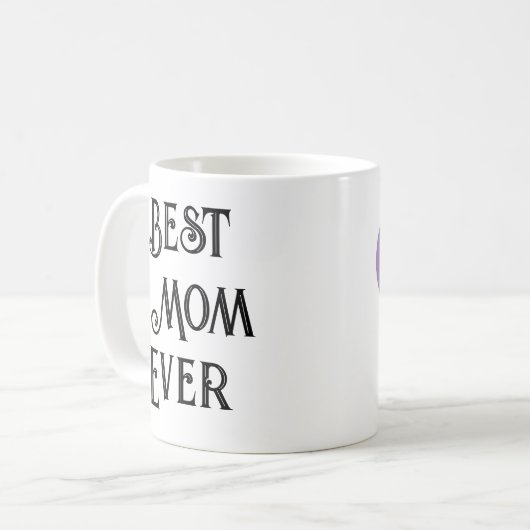 Meilleure Maman Jamais Texte Seulement Mug - Nom p (Devant gauche)