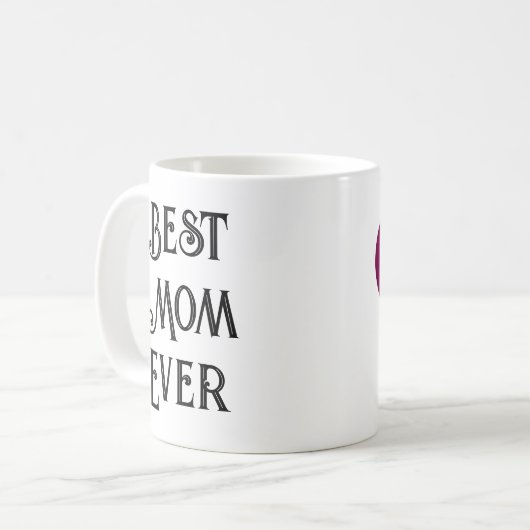 Meilleure Maman Jamais Texte Seulement Mug - Nom p (Devant gauche)
